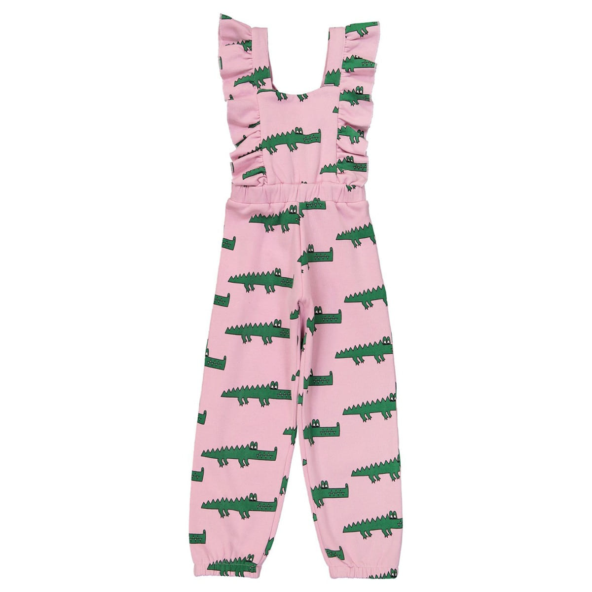 Ruffled Jumpsuit - Pink Crocodile