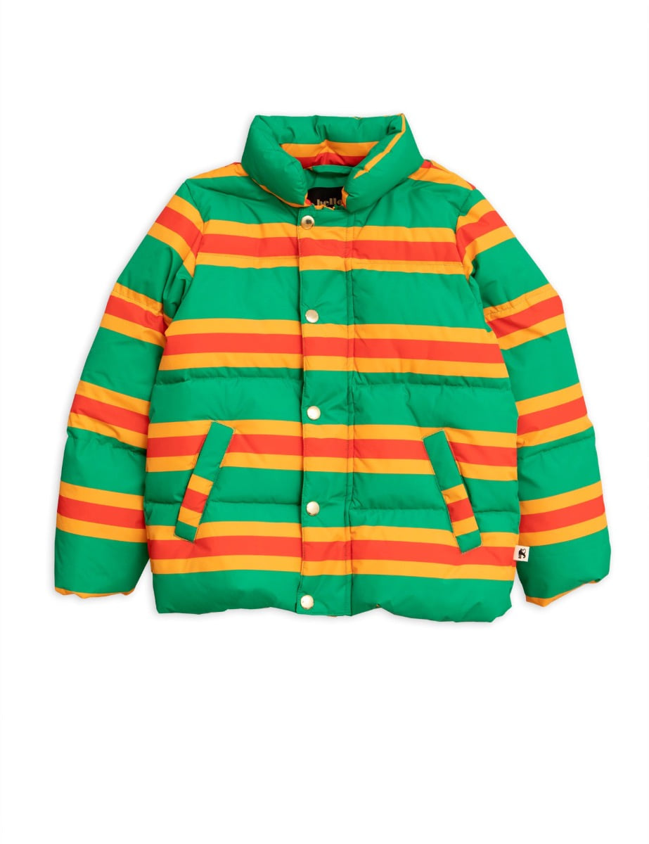 Stripe puffer jacket  Green