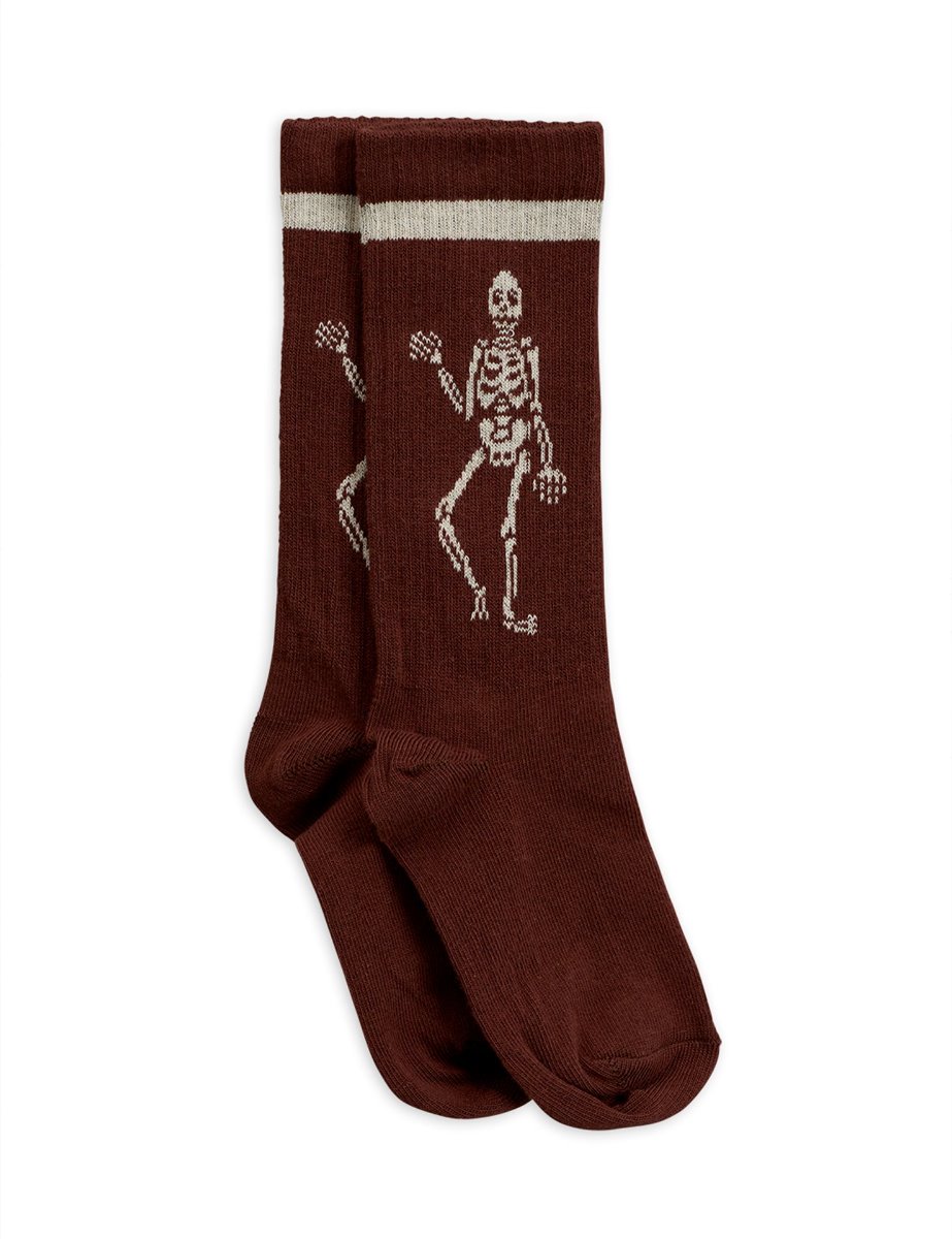 Skeleton knee sock (brown)