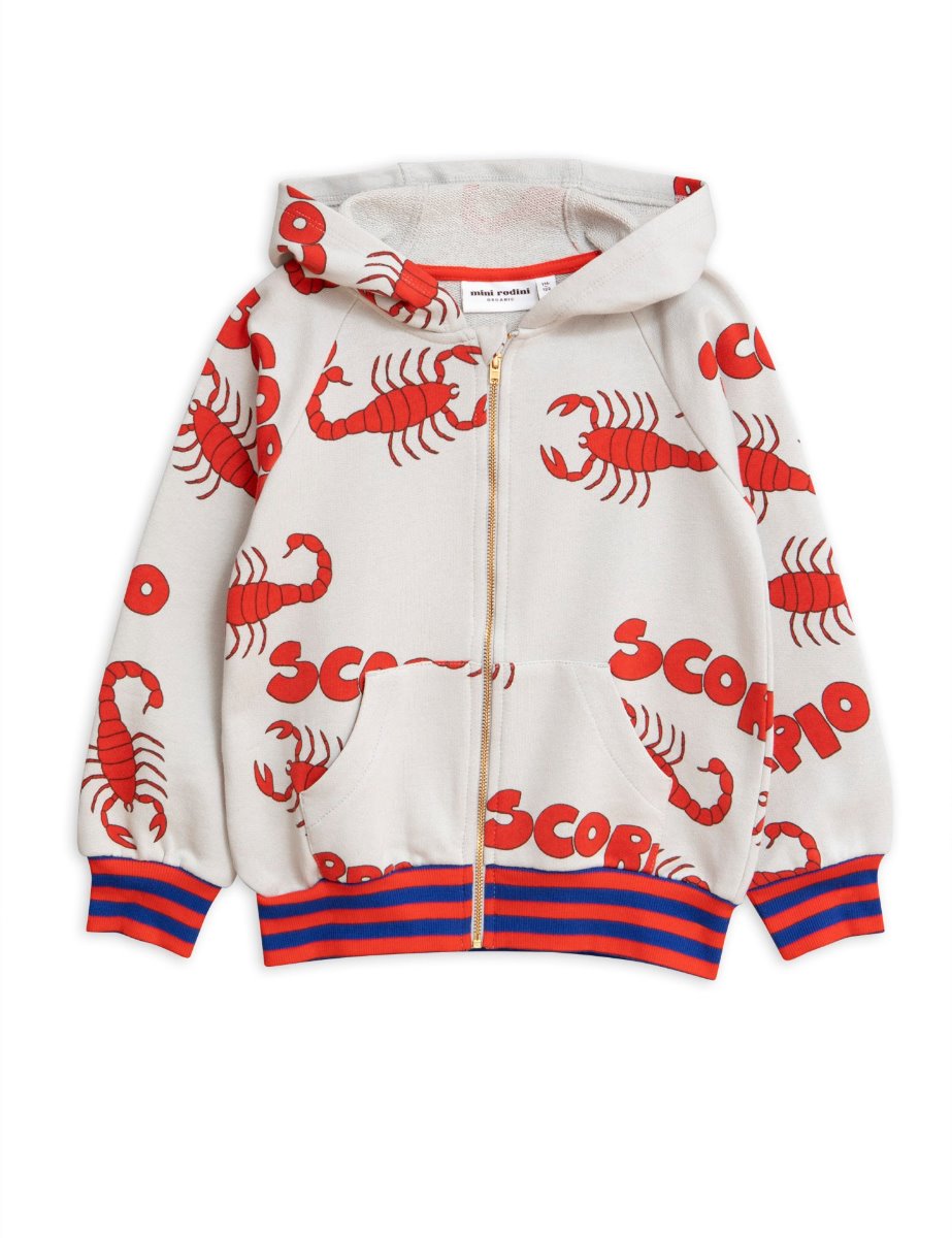 Scorpio aop zip hoodie/ Grey