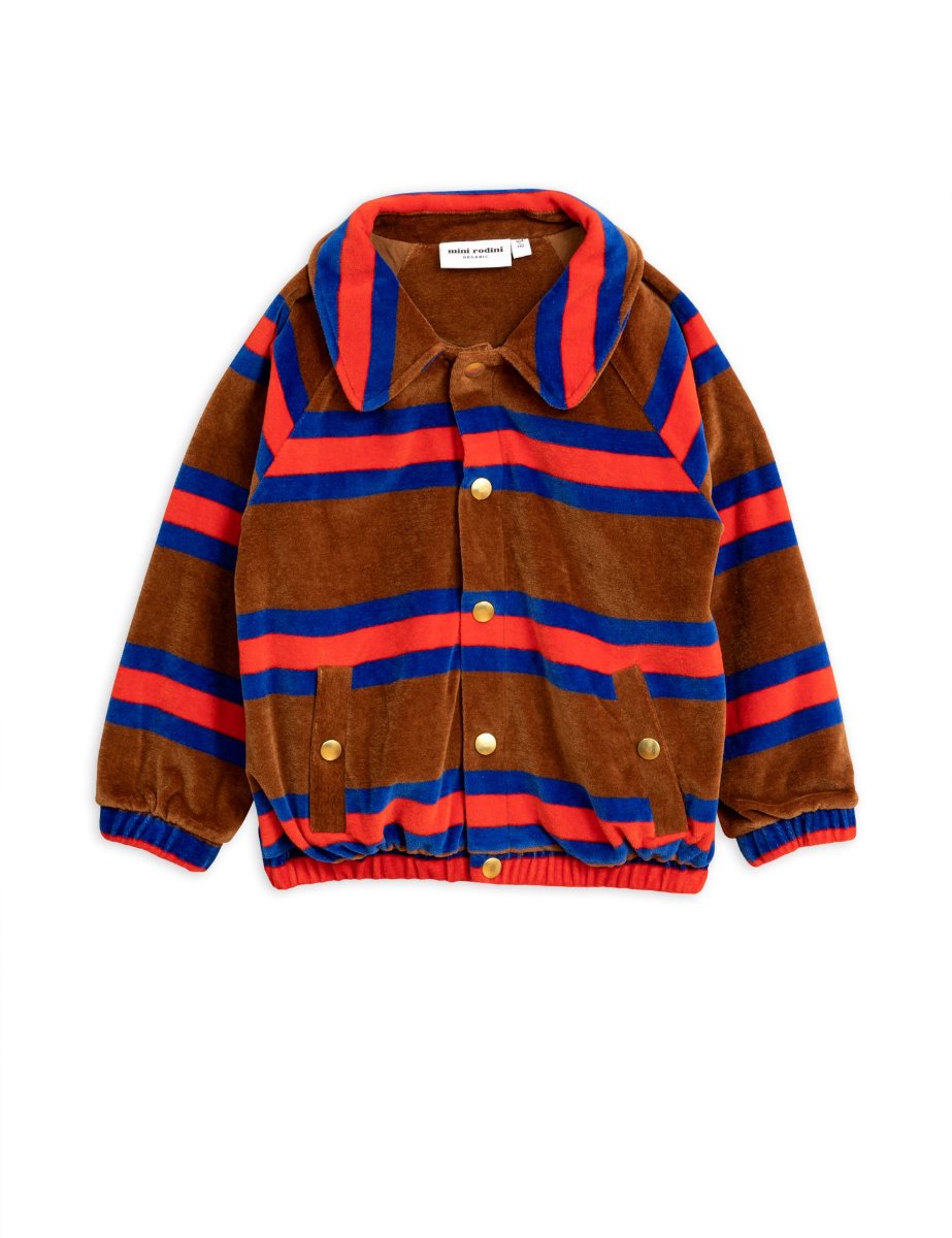 Velour stripe jacket/brown