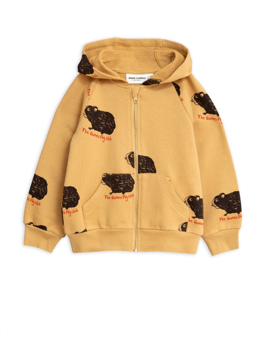 Guinea pig zip hoodie( Beige)