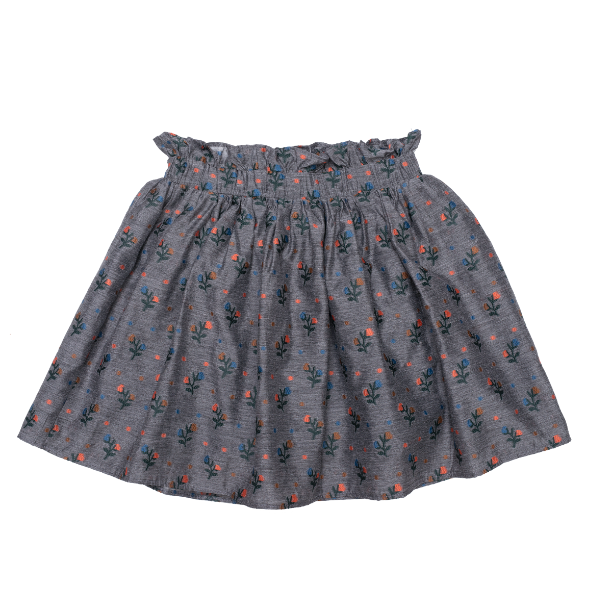 Embroidered Viscose Skirt Olivia Grey, Grey