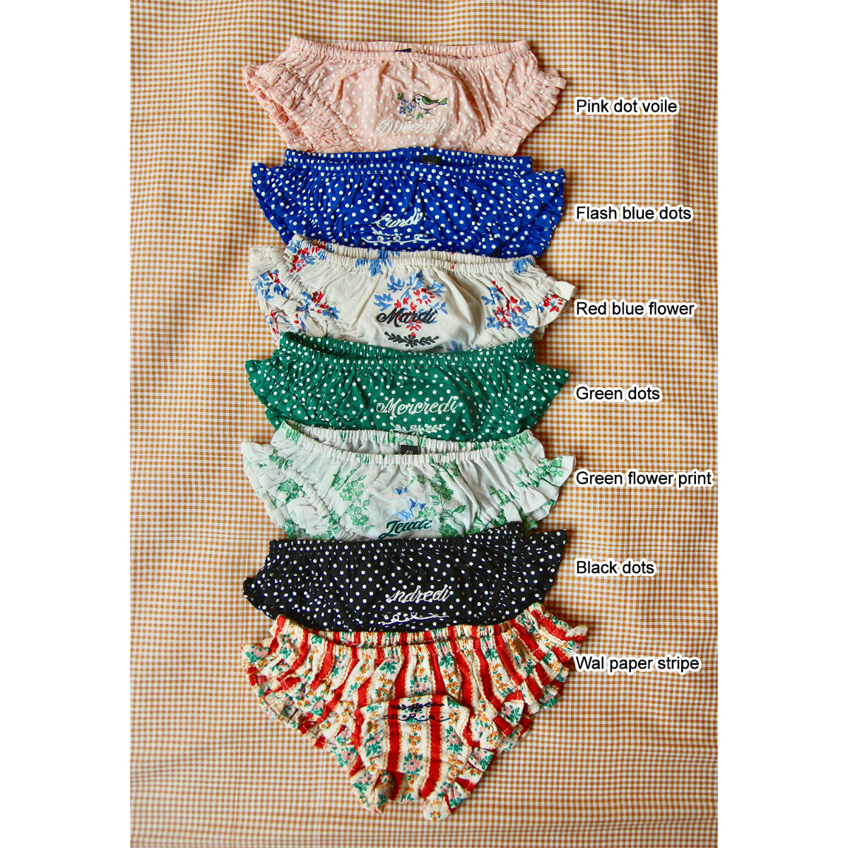 embroidered panties(Flash blue dots)