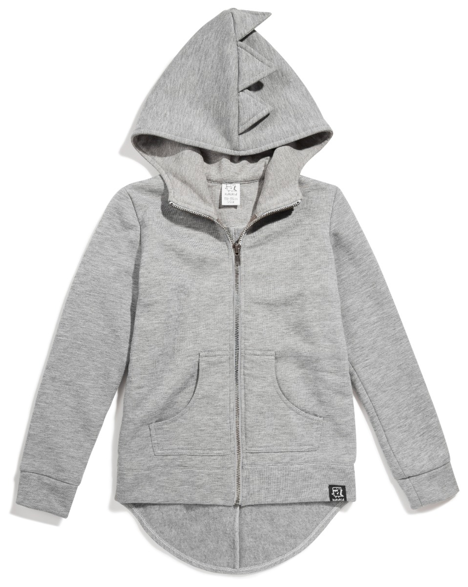 dino hoodie cotton/gray melange