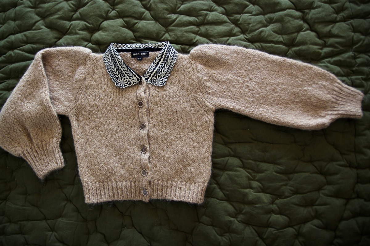 Cardigan - emb collar Knitted molhair yarn - Natura