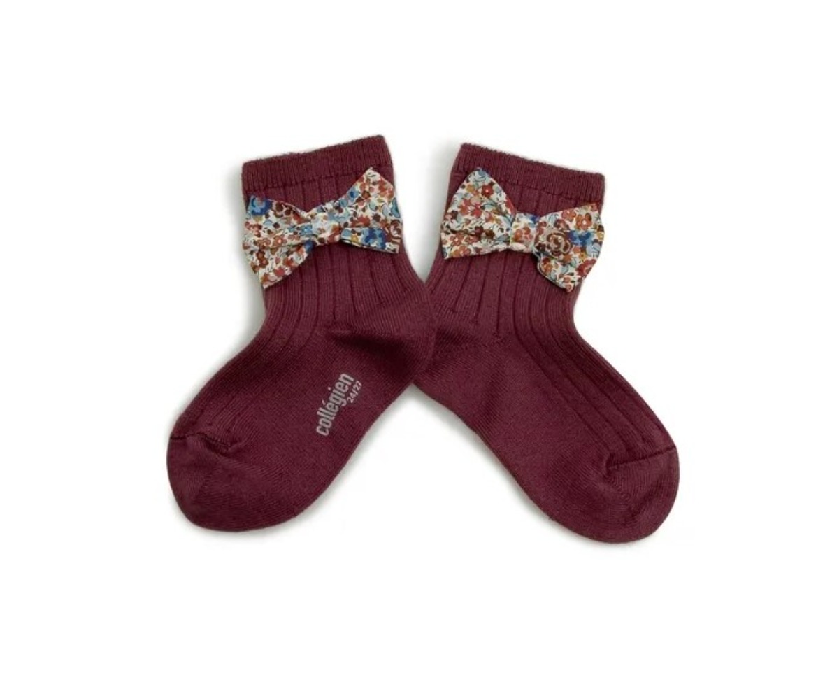 Béatrice Ankle Sock with Liberty Bow(NO.778 Châtaigne)