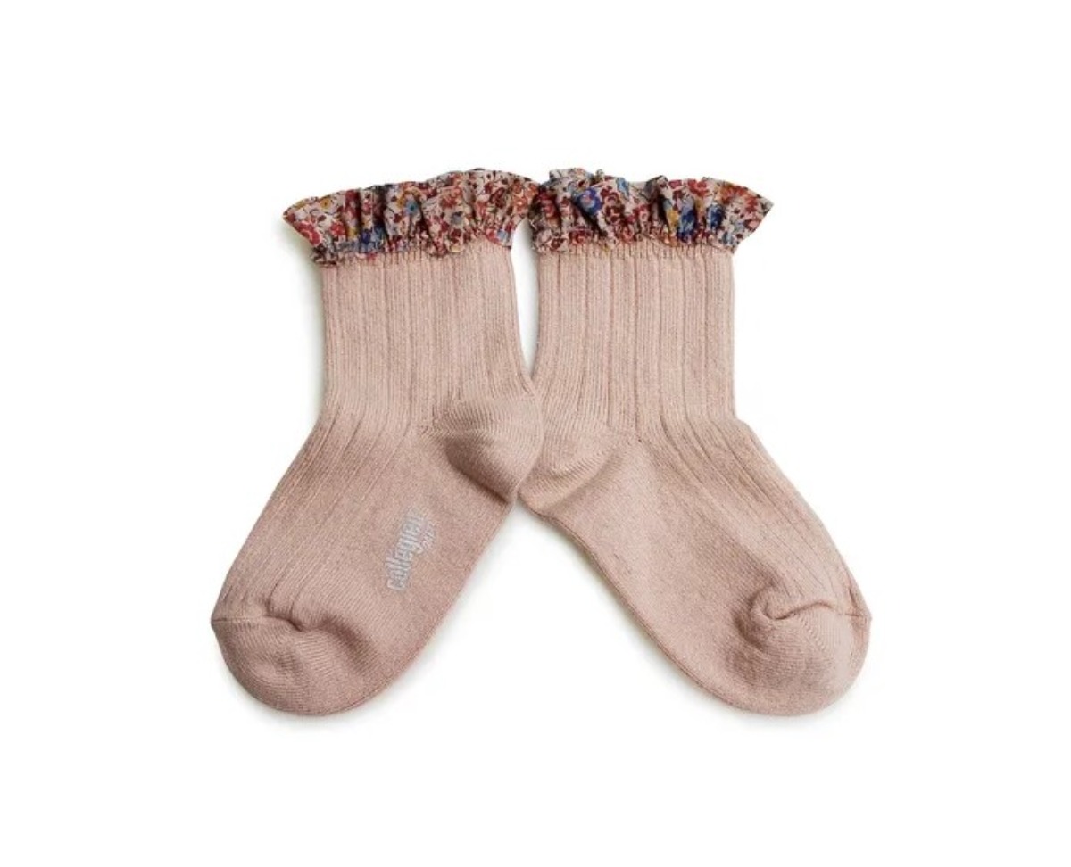 Charlotte Liberty Ruffle Ankle Socks(NO.331 Vieux Rose)