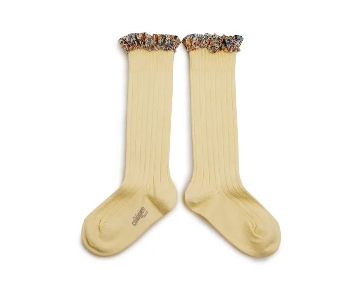 Elisabeth Liberty® Ruffle Knee-High Socks(NO.039 Vanille)