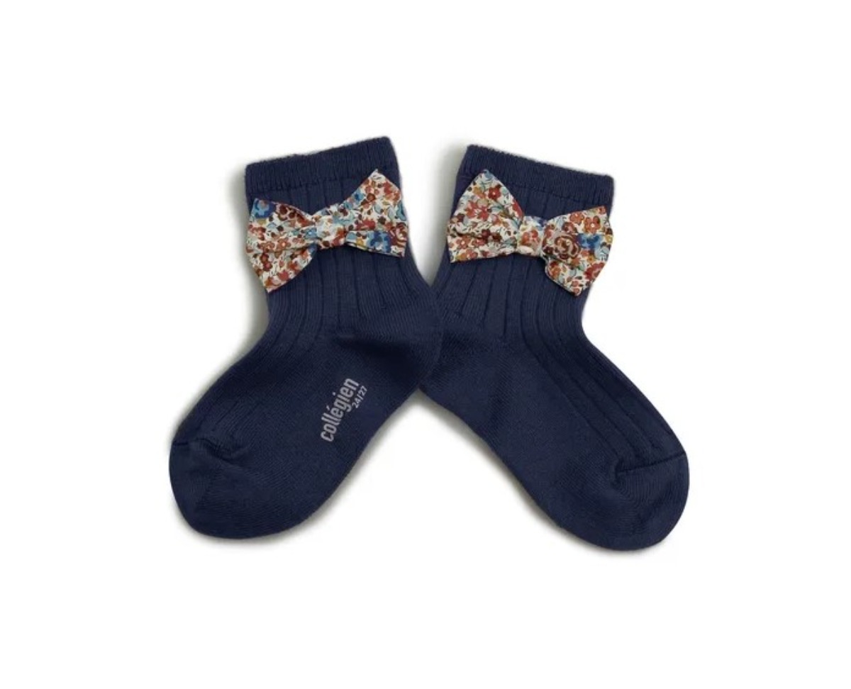 Béatrice Ankle Sock with Liberty Bow(NO.044 Nuit Etoilée)