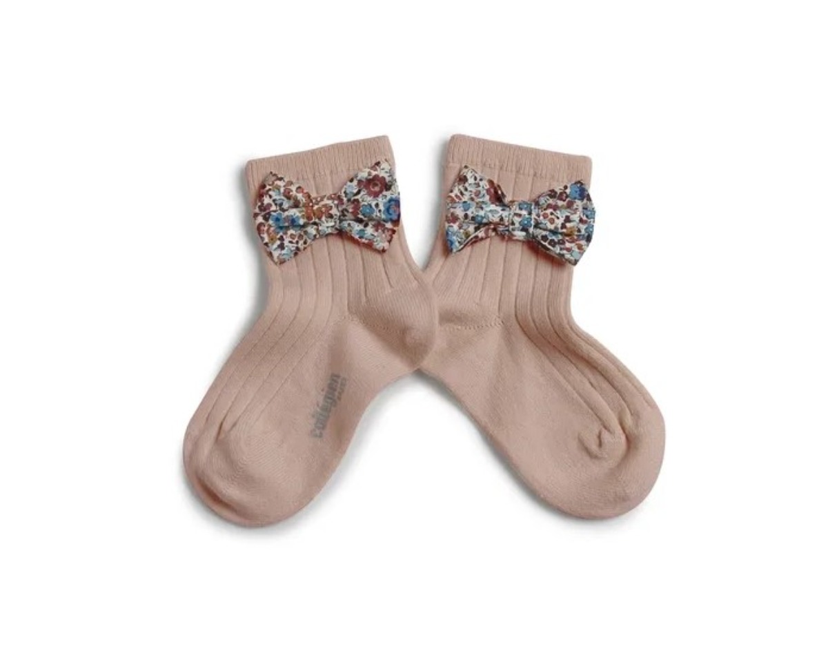 Béatrice Ankle Sock with Liberty Bow(NO.331 Vieux Rose)