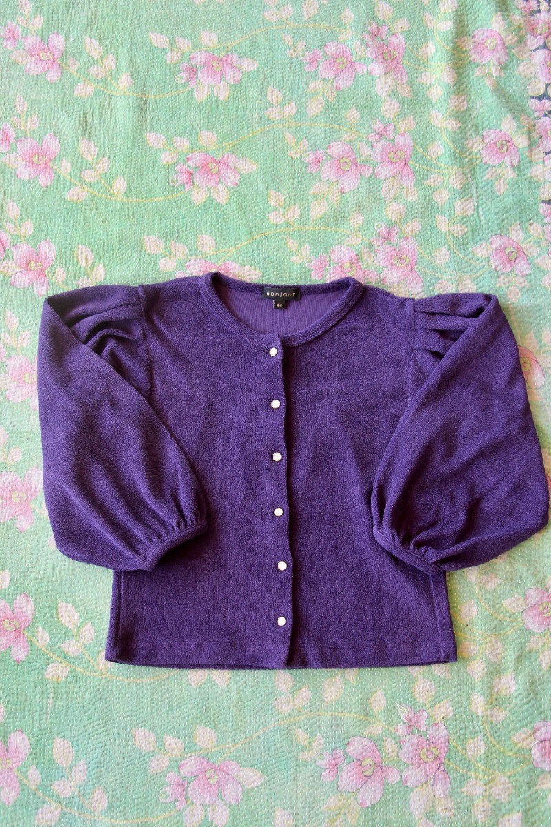 Cardigan(purple terry)