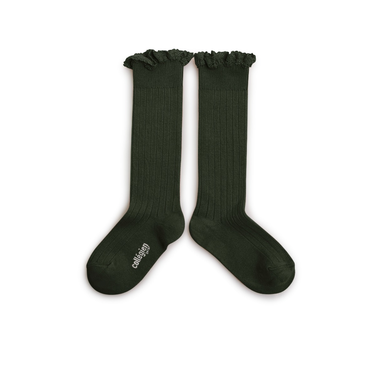Lace-Trim Ribbed Knee-high Socks(NO.785)