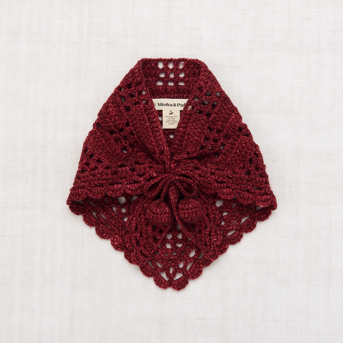 Crochet Kerchief -Cranberry