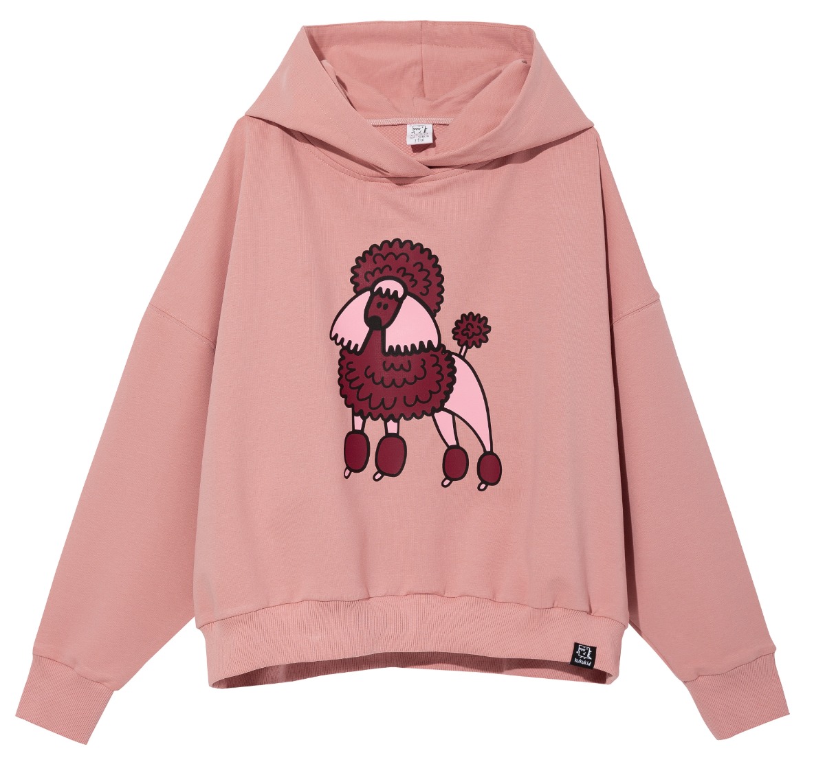 oversized hoodie(pink single poddle)