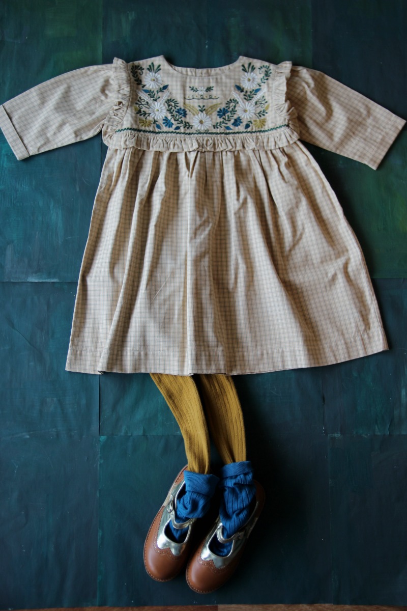 Rosalie dress with flounce &amp;  embroidery