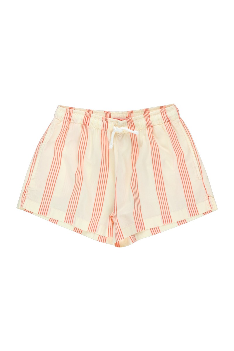 LINES SHORT(pastel yellow/summer red)