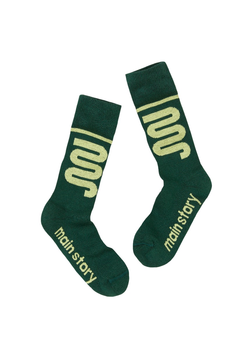 Socks(Bottle Green Jacquard Plain Knit)
