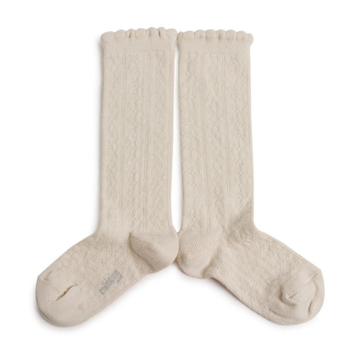Juliette - Pointelle Organic Cotton Knee-high Socks - Doux Agneaux #037