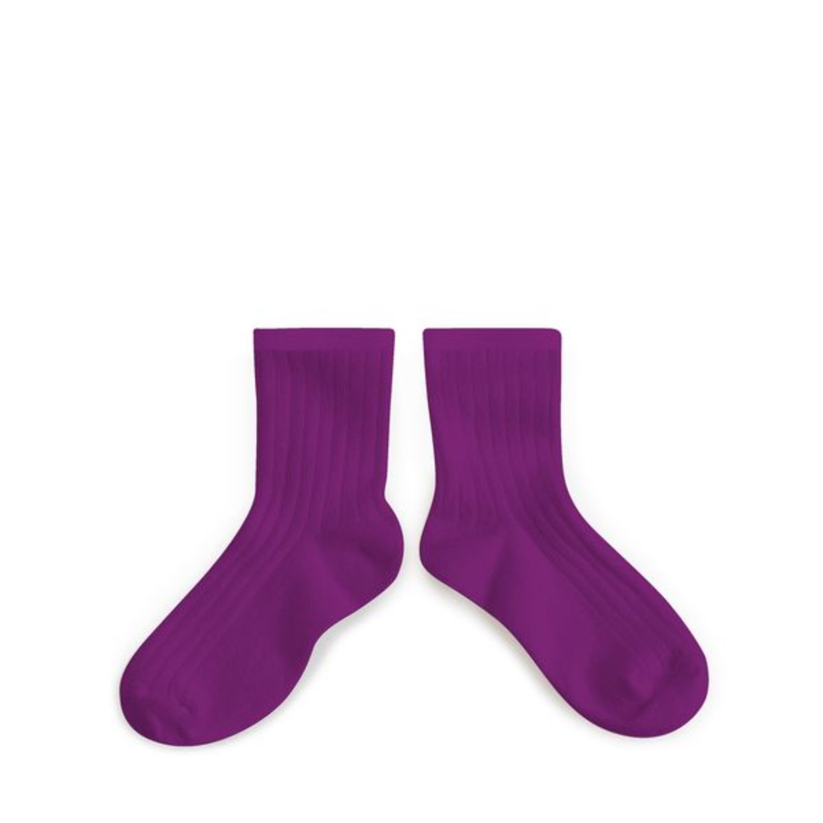 La Mini - Ribbed Ankle Socks - Cyclamen #544
