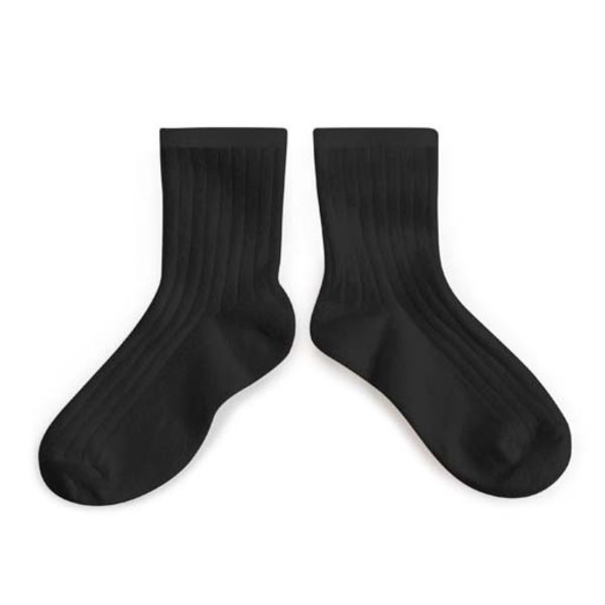 La Mini - Ribbed Ankle Socks -charcoal black #171