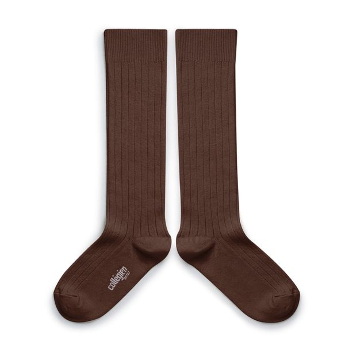 La Haute - Ribbed Knee-high Socks -chocolate #786