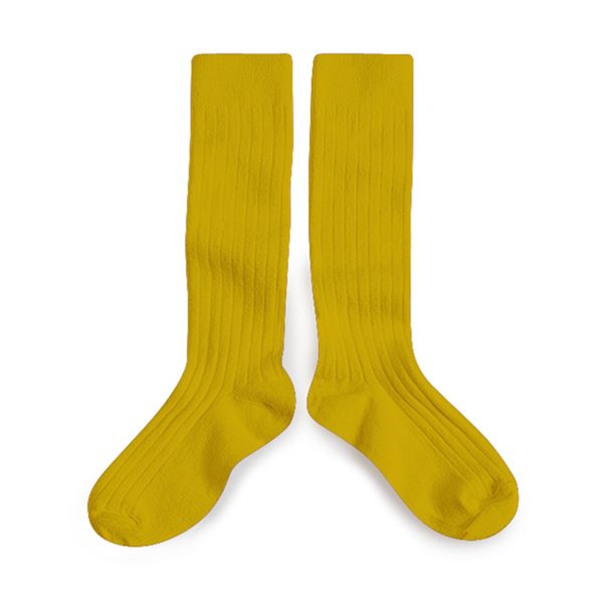 La Haute - Ribbed Knee-high Socks - Kiwi Doré #172
