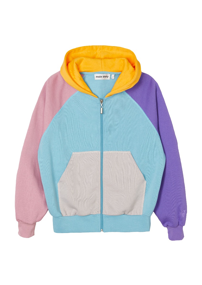 Zipped Hoodie(Colourblock Fleece Jersey - Tutti)