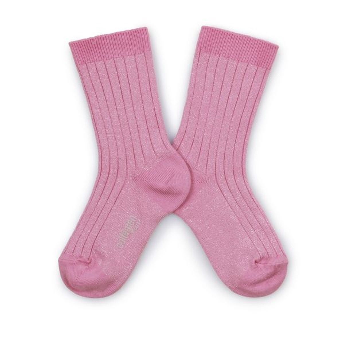 Victoire - Glitter Ribbed Crew Socks - Candy pink #600