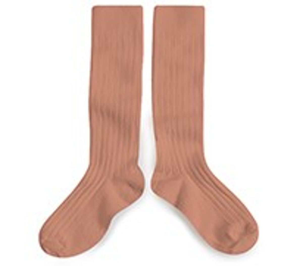 Ribbed Knee-high Socks - Bois de Rose #723