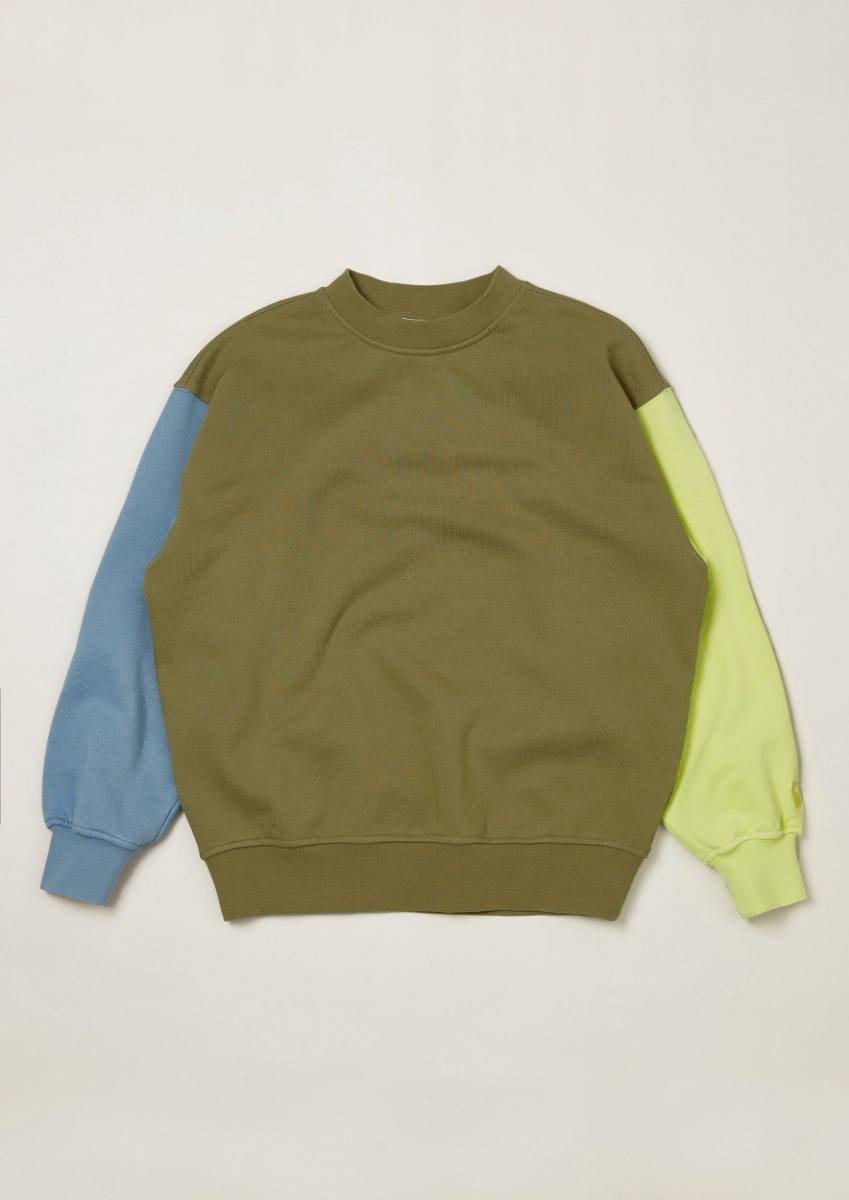 Oversized Sweatshirt/Colourblock Aloe Fleece