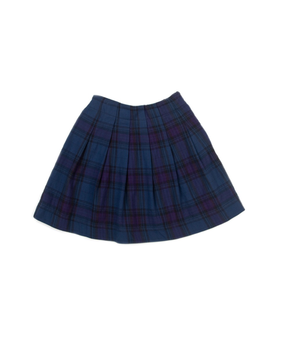 pleated skirt(upcycled purple check)