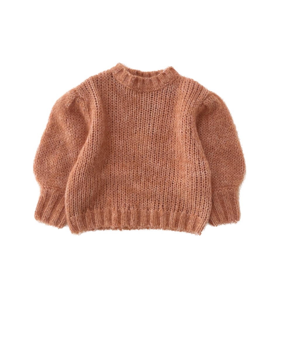 knitted puffed sweater( peach)