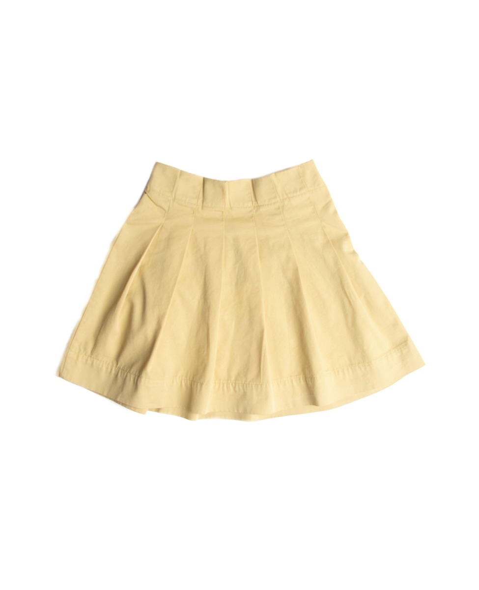 pleated skir(pale yellow)
