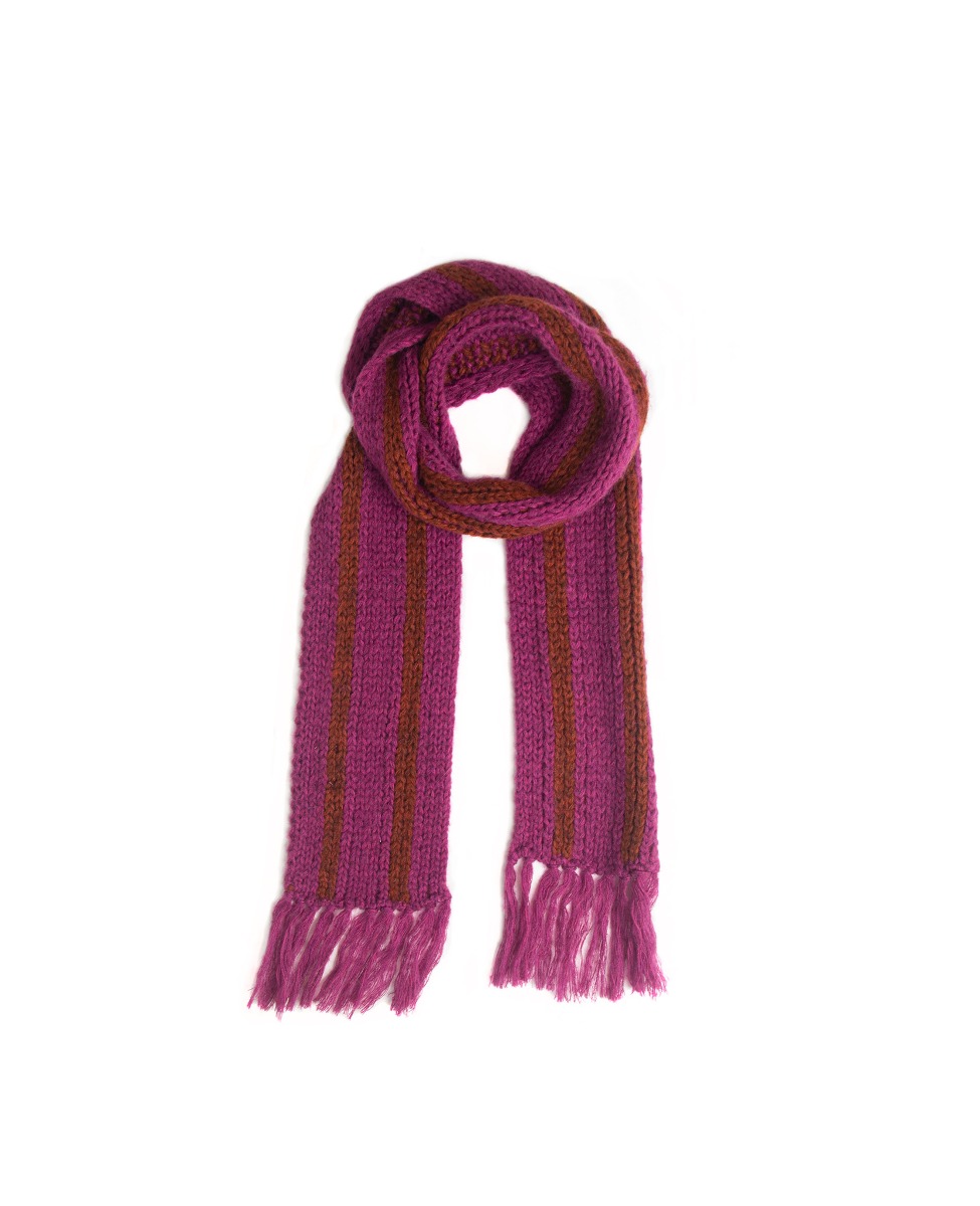 striped scarf(purple pink)