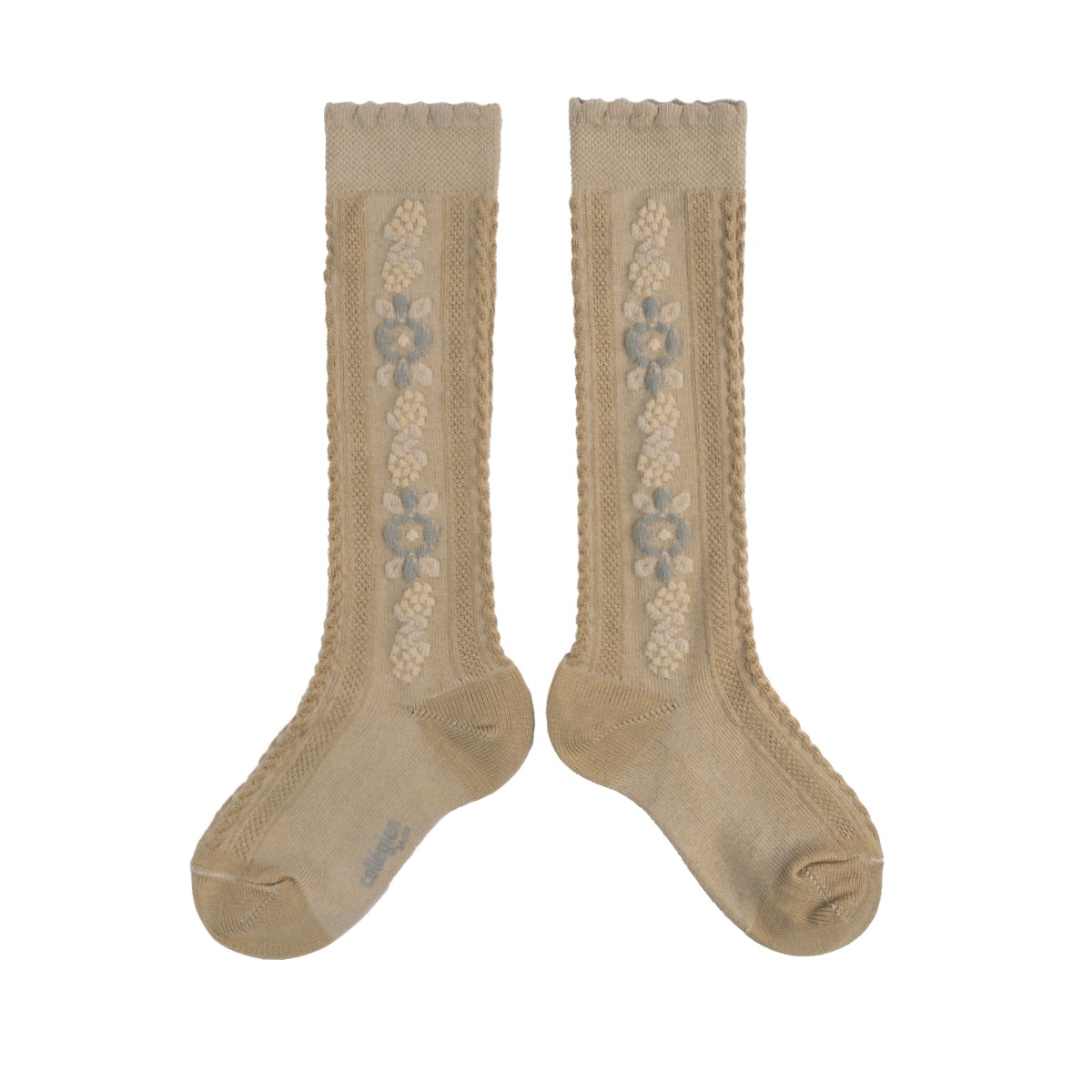 Dalia - Jacquard Flower Knee-high Socks #226
